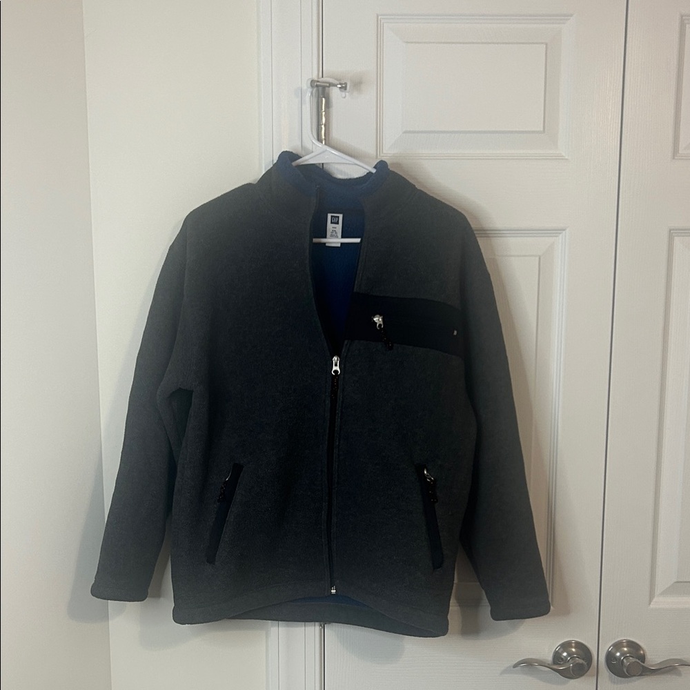 Boy’s GAP Gray Jacket with Blue Lining - Size XXL 14/16